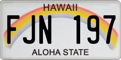 HI license plate FJN197