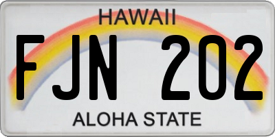 HI license plate FJN202