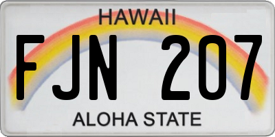HI license plate FJN207