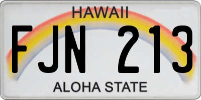 HI license plate FJN213