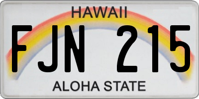 HI license plate FJN215