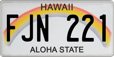 HI license plate FJN221