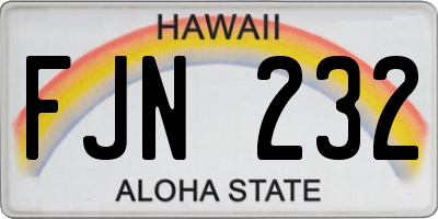HI license plate FJN232