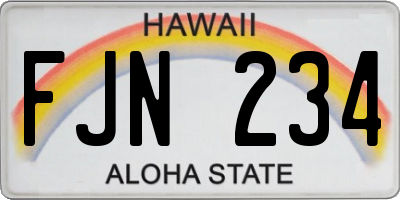 HI license plate FJN234