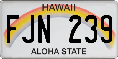 HI license plate FJN239