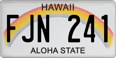 HI license plate FJN241