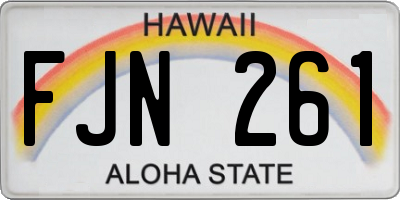 HI license plate FJN261
