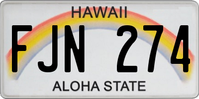 HI license plate FJN274
