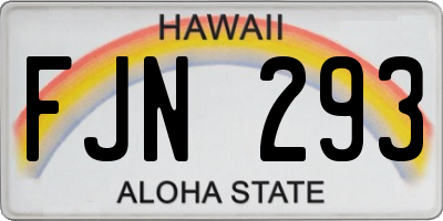 HI license plate FJN293