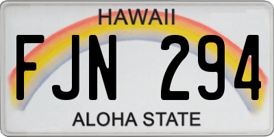 HI license plate FJN294