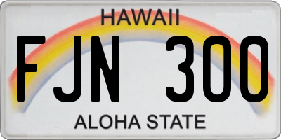 HI license plate FJN300