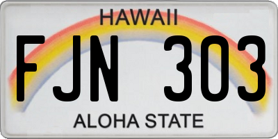 HI license plate FJN303