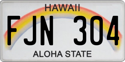 HI license plate FJN304