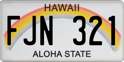 HI license plate FJN321