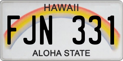 HI license plate FJN331