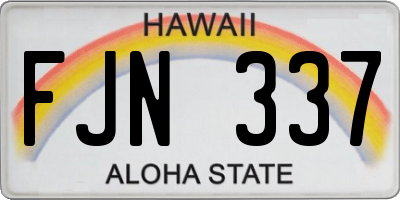 HI license plate FJN337