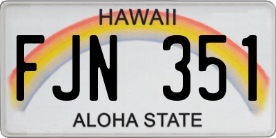 HI license plate FJN351