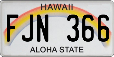HI license plate FJN366