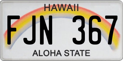 HI license plate FJN367