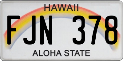 HI license plate FJN378