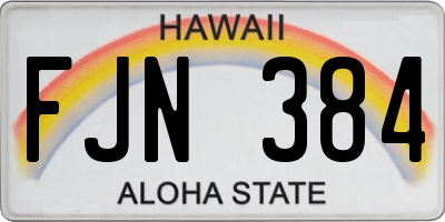 HI license plate FJN384