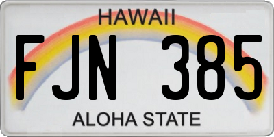 HI license plate FJN385