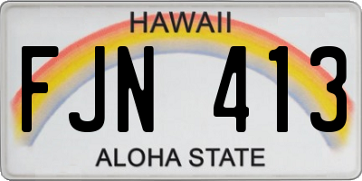 HI license plate FJN413