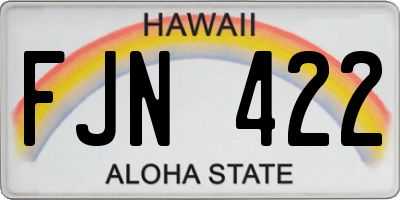 HI license plate FJN422