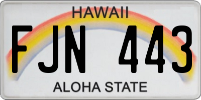 HI license plate FJN443