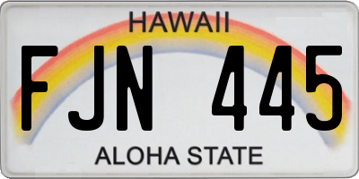 HI license plate FJN445