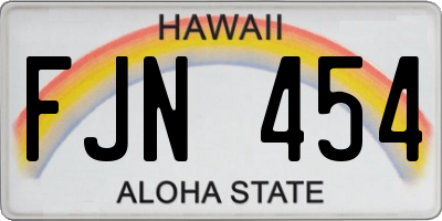 HI license plate FJN454