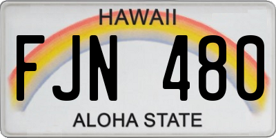 HI license plate FJN480