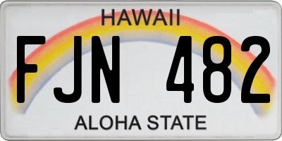 HI license plate FJN482