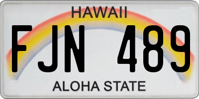 HI license plate FJN489