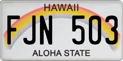 HI license plate FJN503