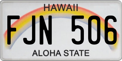 HI license plate FJN506