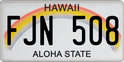HI license plate FJN508