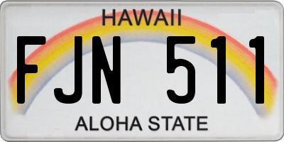 HI license plate FJN511
