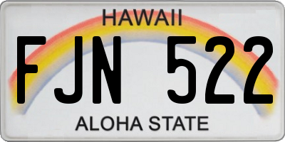 HI license plate FJN522
