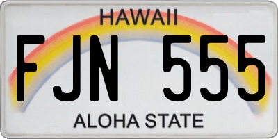 HI license plate FJN555