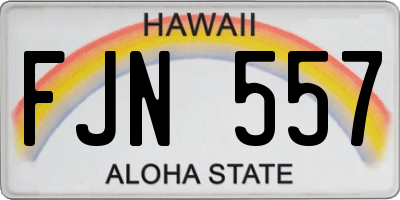 HI license plate FJN557