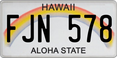HI license plate FJN578