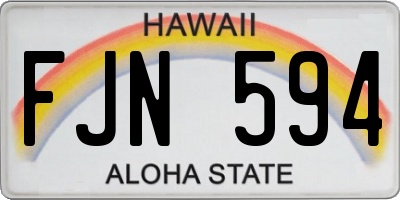 HI license plate FJN594