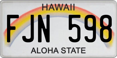 HI license plate FJN598