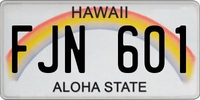 HI license plate FJN601