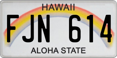 HI license plate FJN614