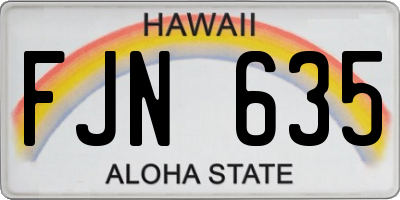 HI license plate FJN635