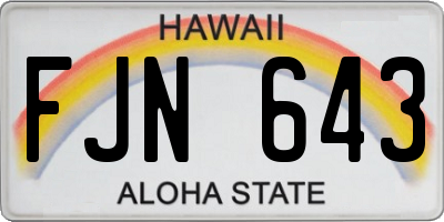 HI license plate FJN643