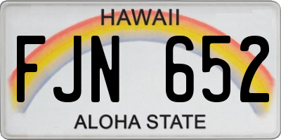 HI license plate FJN652