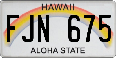HI license plate FJN675